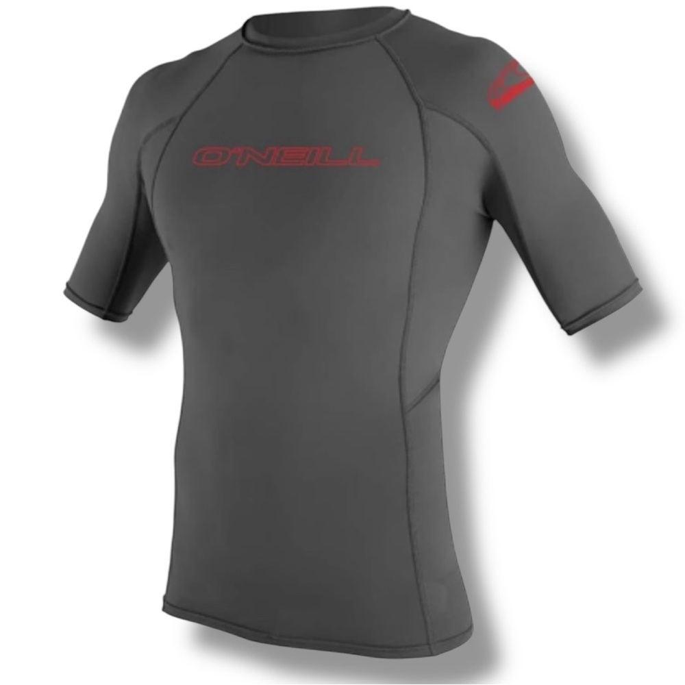 O’Neill UPF 50+ Rash Guard Swim Top Graphite Boys Size 16 Logo Shirt